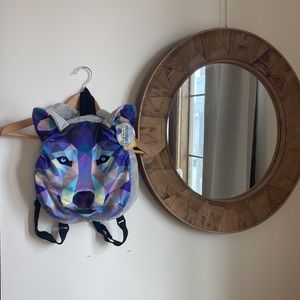 Crystal Critters Purple wolf backpack.